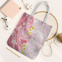 Pink Hawaii Shark Tattoo Tote Bag Puakenikeni Lei Plumeria Polynesian Pattern