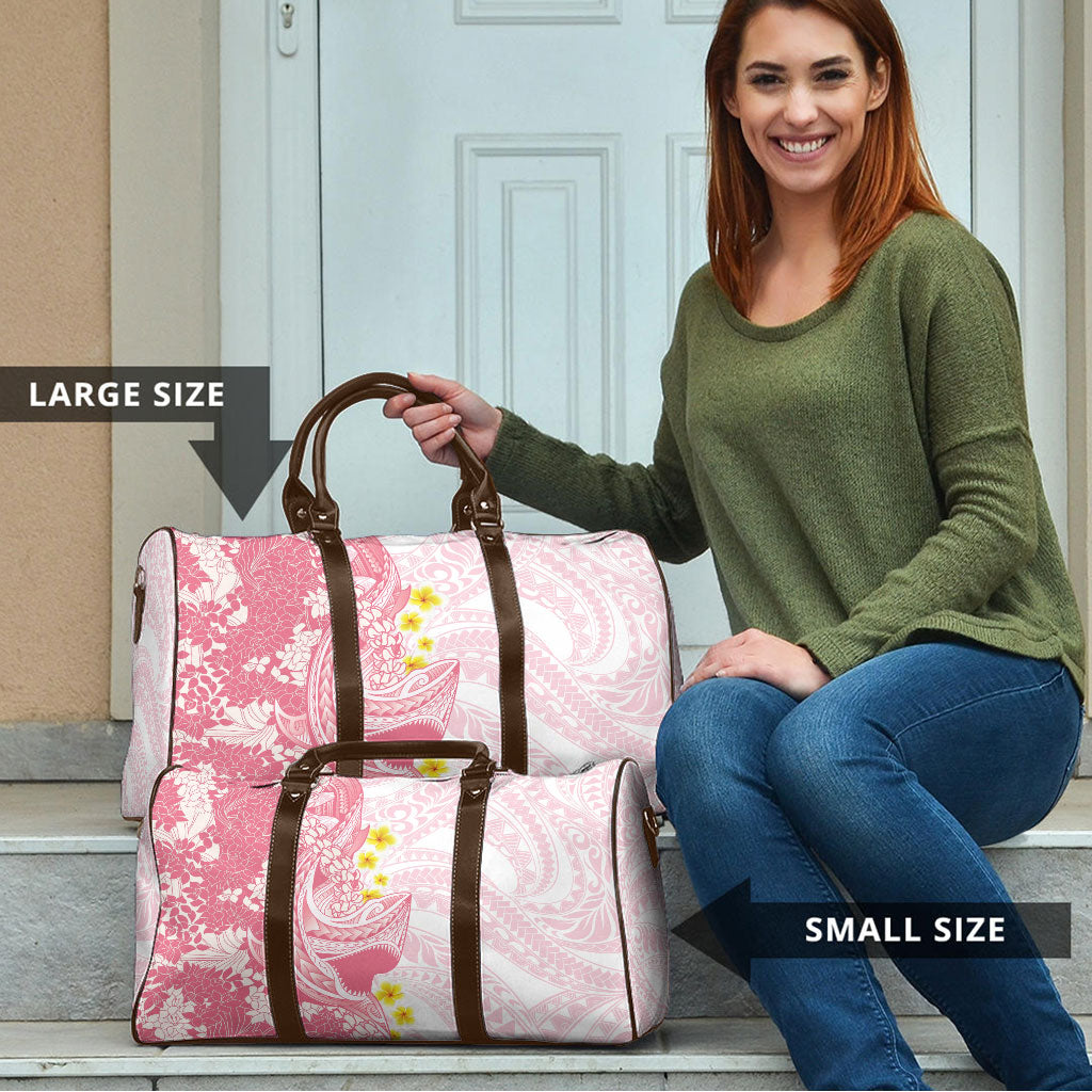 Pink Hawaii Shark Tattoo Travel Bag Puakenikeni Lei Plumeria Polynesian Pattern LT14 - Polynesian Pride
