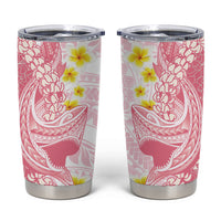 Pink Hawaii Shark Tattoo Tumbler Cup Puakenikeni Lei Plumeria Polynesian Pattern LT14 Pink - Polynesian Pride