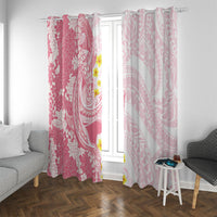 Pink Hawaii Shark Tattoo Window Curtain Puakenikeni Lei Plumeria Polynesian Pattern LT14 With Grommets Pink - Polynesian Pride