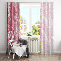 Pink Hawaii Shark Tattoo Window Curtain Puakenikeni Lei Plumeria Polynesian Pattern LT14 - Polynesian Pride