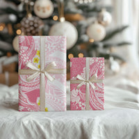 Pink Hawaii Shark Tattoo Wrapping Paper Puakenikeni Lei Plumeria Polynesian Pattern LT14 - Polynesian Pride