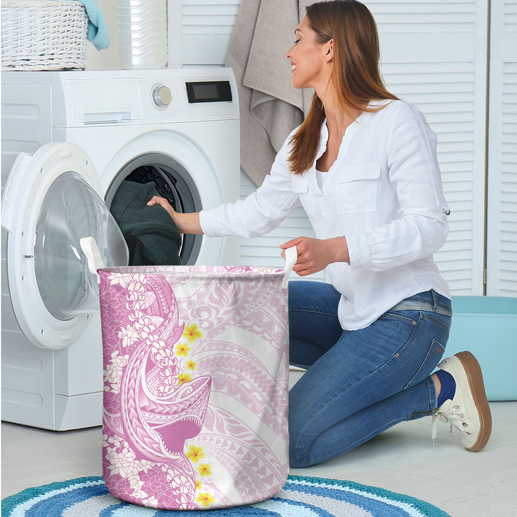 Purple Hawaii Shark Tattoo Laundry Basket Puakenikeni Lei Plumeria Polynesian Pattern LT14 - Polynesian Pride