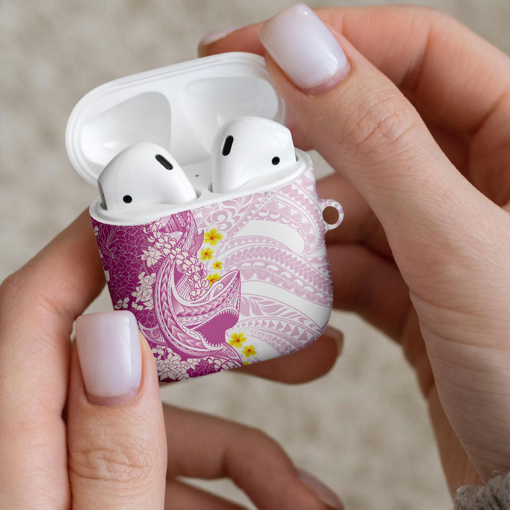 Purple Hawaii Shark Tattoo AirPods Case Puakenikeni Lei Plumeria Polynesian Pattern LT14 - Polynesian Pride