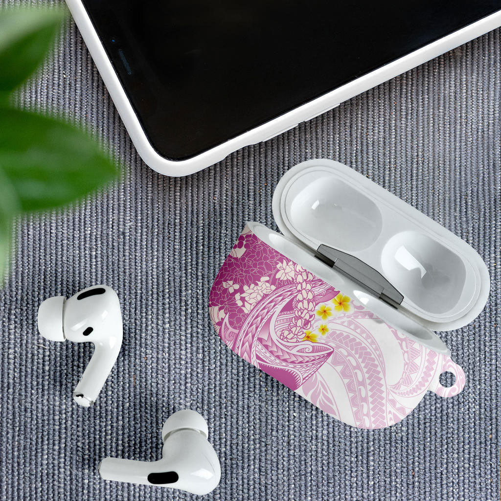 Purple Hawaii Shark Tattoo AirPods Case Puakenikeni Lei Plumeria Polynesian Pattern LT14 - Polynesian Pride