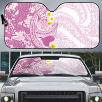 Purple Hawaii Shark Tattoo Auto Sun Shade Puakenikeni Lei Plumeria Polynesian Pattern LT14 Purple - Polynesian Pride