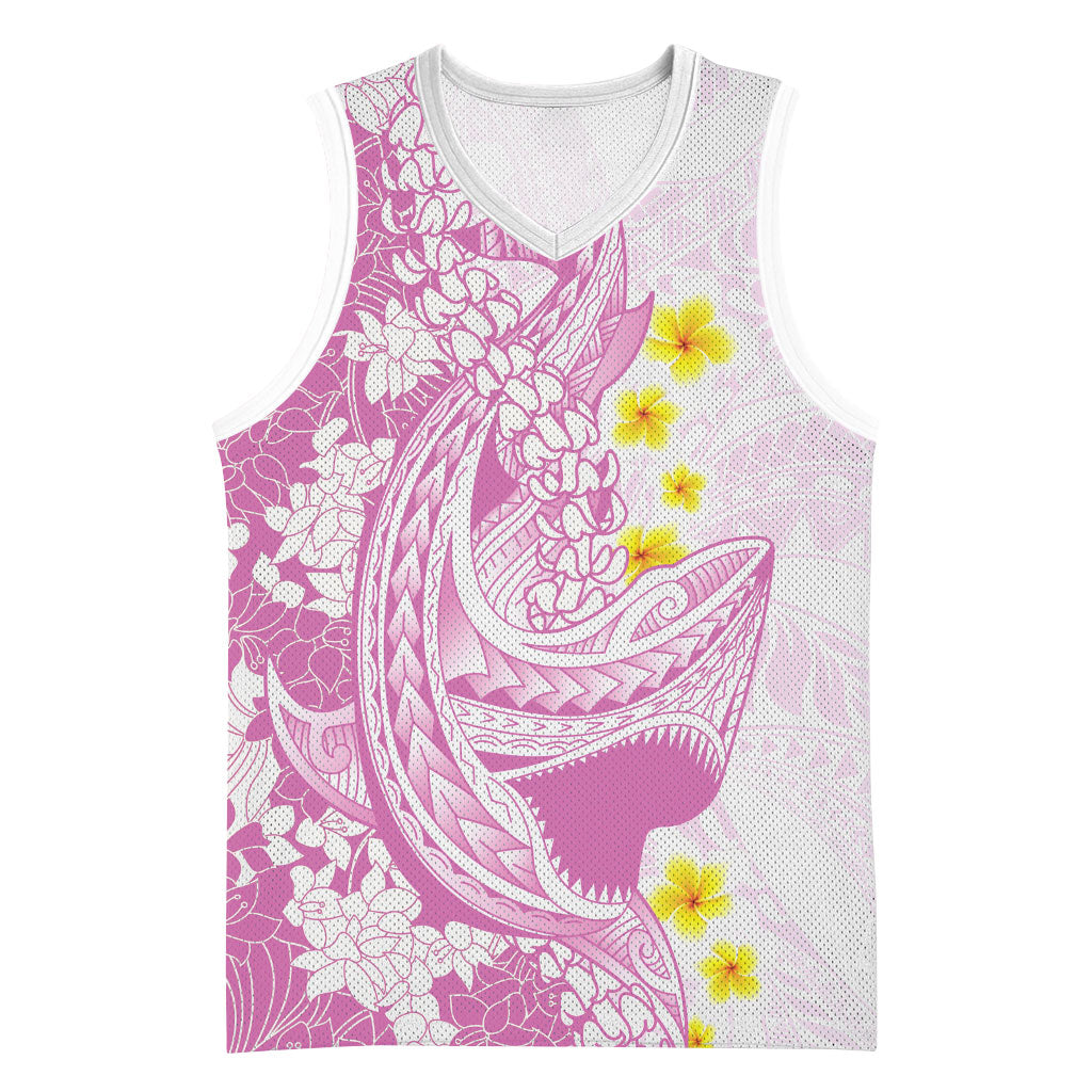 Purple Hawaii Shark Tattoo Basketball Jersey Puakenikeni Lei Plumeria Polynesian Pattern