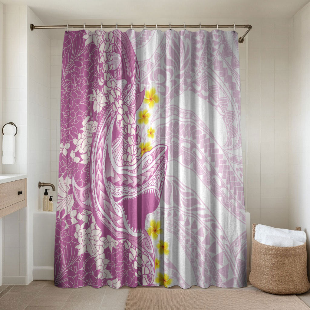 Purple Hawaii Shark Tattoo Bathroom Set Puakenikeni Lei Plumeria Polynesian Pattern LT14 Shower Curtain Only Purple - Polynesian Pride