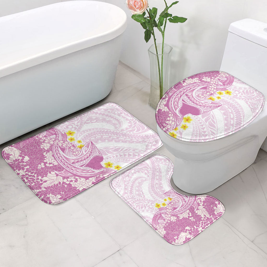 Purple Hawaii Shark Tattoo Bathroom Set Puakenikeni Lei Plumeria Polynesian Pattern LT14 - Polynesian Pride