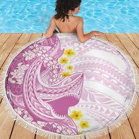 Purple Hawaii Shark Tattoo Beach Blanket Puakenikeni Lei Plumeria Polynesian Pattern LT14 - Polynesian Pride