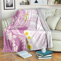 Purple Hawaii Shark Tattoo Blanket Puakenikeni Lei Plumeria Polynesian Pattern