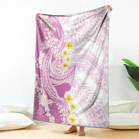 Purple Hawaii Shark Tattoo Blanket Puakenikeni Lei Plumeria Polynesian Pattern