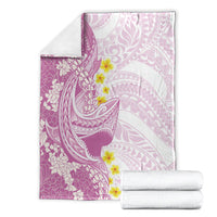 Purple Hawaii Shark Tattoo Blanket Puakenikeni Lei Plumeria Polynesian Pattern