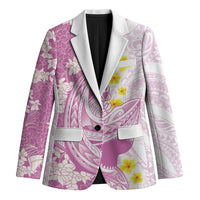 Purple Hawaii Shark Tattoo Blazer Puakenikeni Lei Plumeria Polynesian Pattern LT14 Unisex Purple - Polynesian Pride