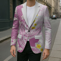 Purple Hawaii Shark Tattoo Blazer Puakenikeni Lei Plumeria Polynesian Pattern LT14 - Polynesian Pride
