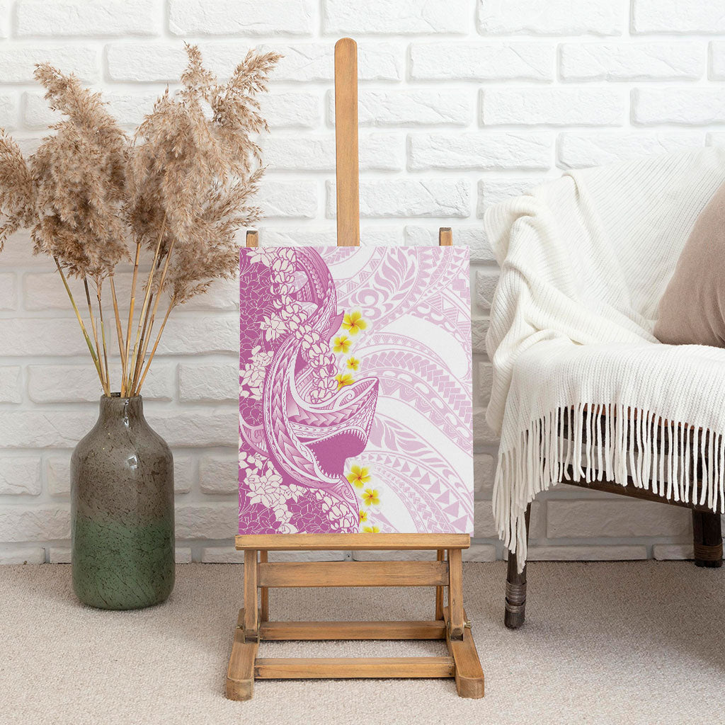 Purple Hawaii Shark Tattoo Canvas Wall Art Puakenikeni Lei Plumeria Polynesian Pattern LT14 - Polynesian Pride