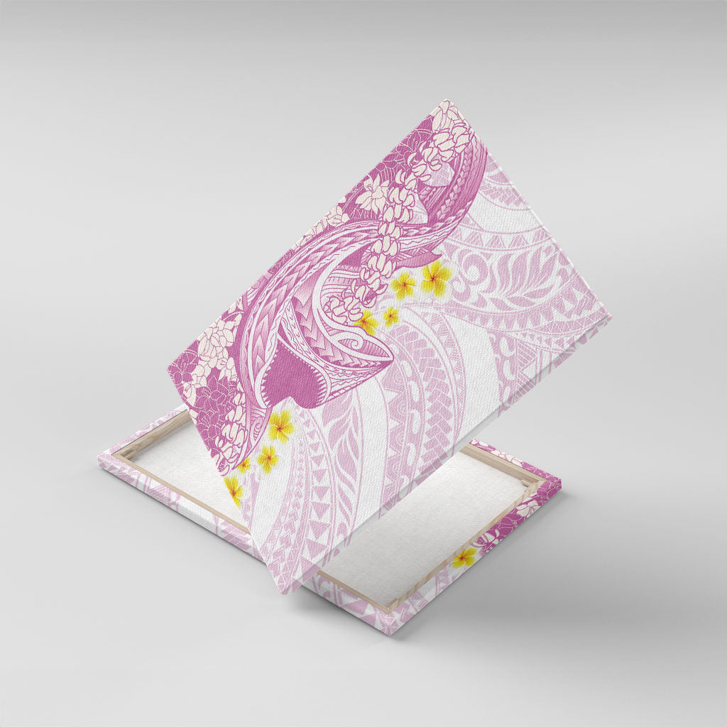 Purple Hawaii Shark Tattoo Canvas Wall Art Puakenikeni Lei Plumeria Polynesian Pattern LT14 With Frame Purple - Polynesian Pride
