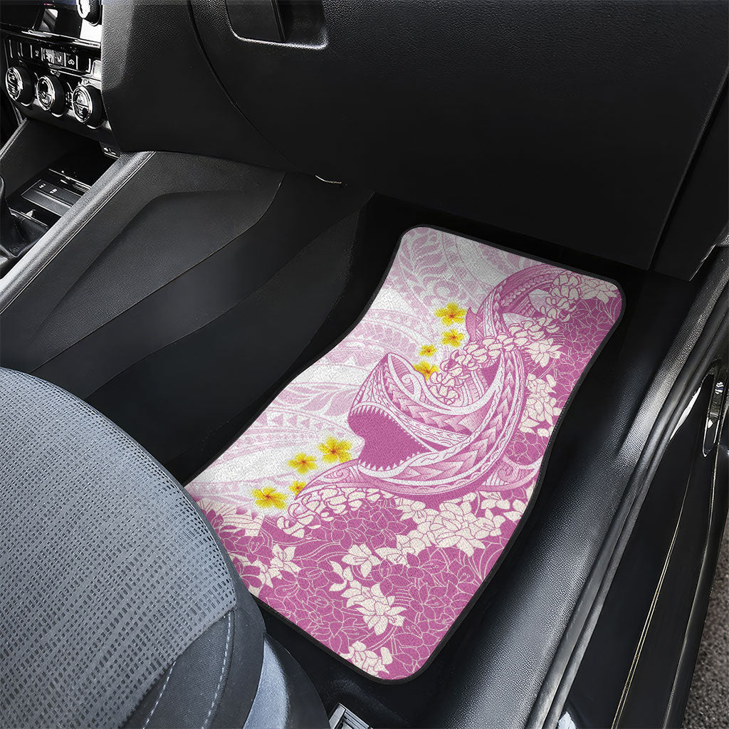 Purple Hawaii Shark Tattoo Car Mats Puakenikeni Lei Plumeria Polynesian Pattern LT14 - Polynesian Pride
