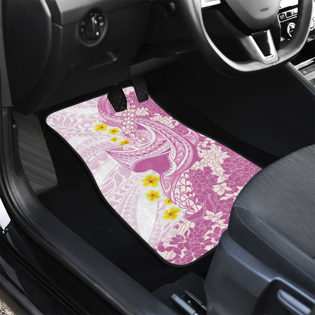 Purple Hawaii Shark Tattoo Car Mats Puakenikeni Lei Plumeria Polynesian Pattern LT14 - Polynesian Pride