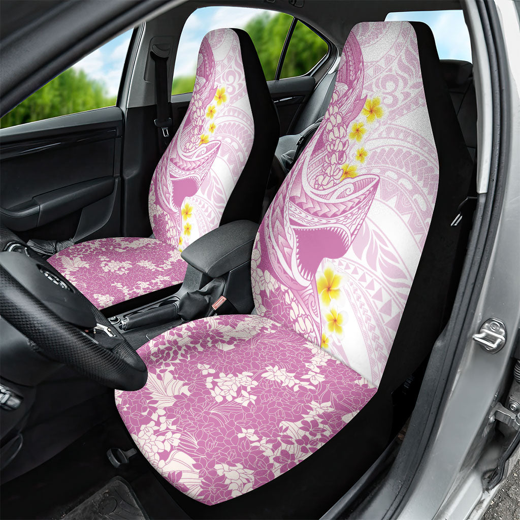 Purple Hawaii Shark Tattoo Car Seat Cover Puakenikeni Lei Plumeria Polynesian Pattern LT14 - Polynesian Pride