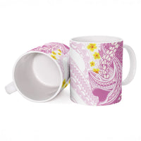 Purple Hawaii Shark Tattoo Ceramic Mug Puakenikeni Lei Plumeria Polynesian Pattern