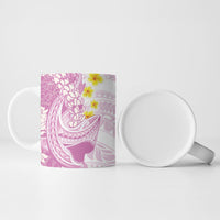Purple Hawaii Shark Tattoo Ceramic Mug Puakenikeni Lei Plumeria Polynesian Pattern