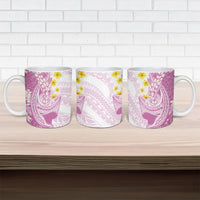Purple Hawaii Shark Tattoo Ceramic Mug Puakenikeni Lei Plumeria Polynesian Pattern