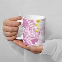 Purple Hawaii Shark Tattoo Ceramic Mug Puakenikeni Lei Plumeria Polynesian Pattern