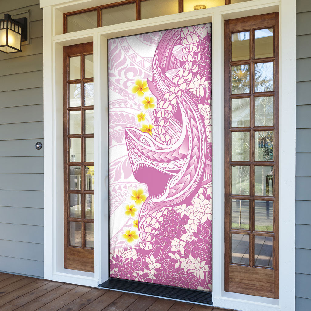 Purple Hawaii Shark Tattoo Door Cover Puakenikeni Lei Plumeria Polynesian Pattern LT14 - Polynesian Pride