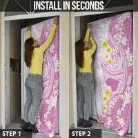 Purple Hawaii Shark Tattoo Door Cover Puakenikeni Lei Plumeria Polynesian Pattern LT14 - Polynesian Pride