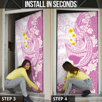 Purple Hawaii Shark Tattoo Door Cover Puakenikeni Lei Plumeria Polynesian Pattern LT14 - Polynesian Pride