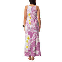 Purple Hawaii Shark Tattoo Family Matching Tank Maxi Dress and Hawaiian Shirt Puakenikeni Lei Plumeria Polynesian Pattern