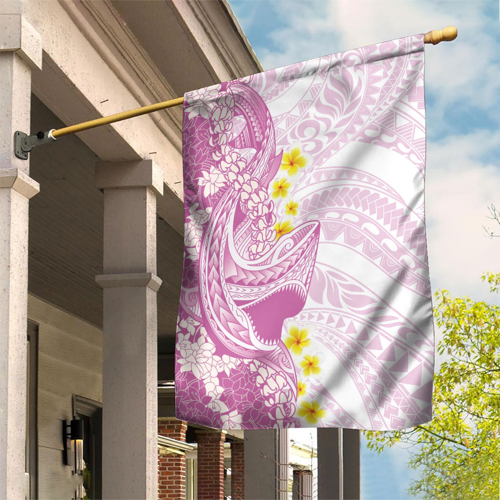 Purple Hawaii Shark Tattoo Garden Flag Puakenikeni Lei Plumeria Polynesian Pattern