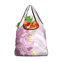 Purple Hawaii Shark Tattoo Grocery Bag Puakenikeni Lei Plumeria Polynesian Pattern LT14 1-pack One Size Purple - Polynesian Pride