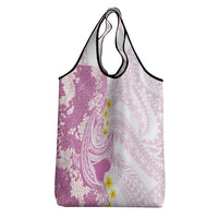 Purple Hawaii Shark Tattoo Grocery Bag Puakenikeni Lei Plumeria Polynesian Pattern LT14 - Polynesian Pride