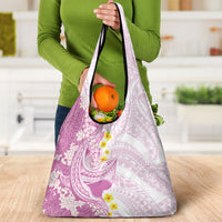 Purple Hawaii Shark Tattoo Grocery Bag Puakenikeni Lei Plumeria Polynesian Pattern LT14 - Polynesian Pride