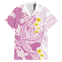Purple Hawaii Shark Tattoo Hawaiian Shirt Puakenikeni Lei Plumeria Polynesian Pattern LT14 Purple - Polynesian Pride