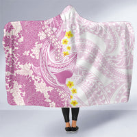 Purple Hawaii Shark Tattoo Hooded Blanket Puakenikeni Lei Plumeria Polynesian Pattern