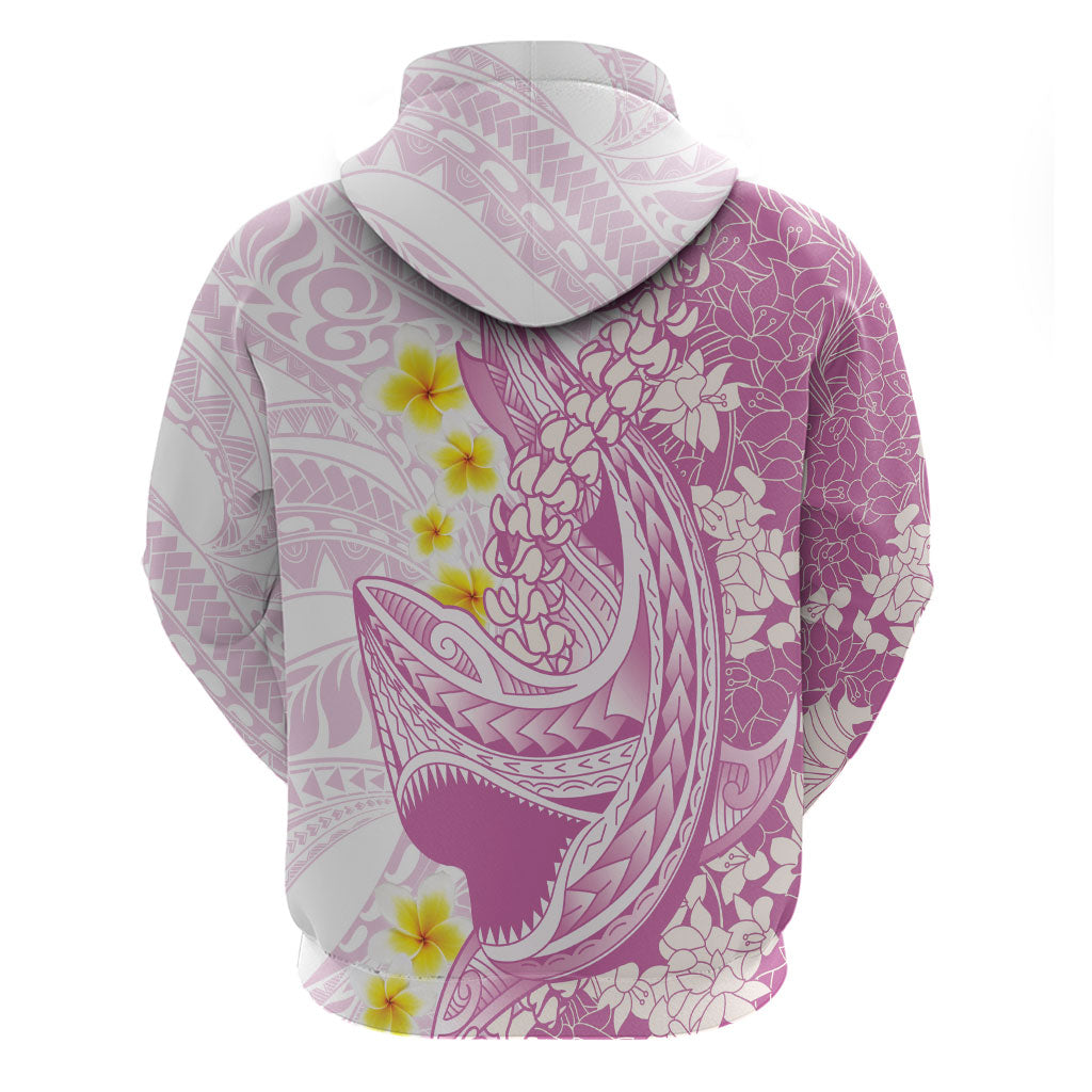 Purple Hawaii Shark Tattoo Hoodie Puakenikeni Lei Plumeria Polynesian Pattern LT14 - Polynesian Pride