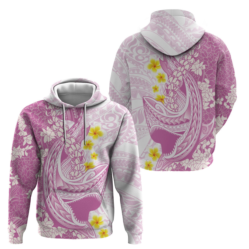 Purple Hawaii Shark Tattoo Hoodie Puakenikeni Lei Plumeria Polynesian Pattern LT14 - Polynesian Pride