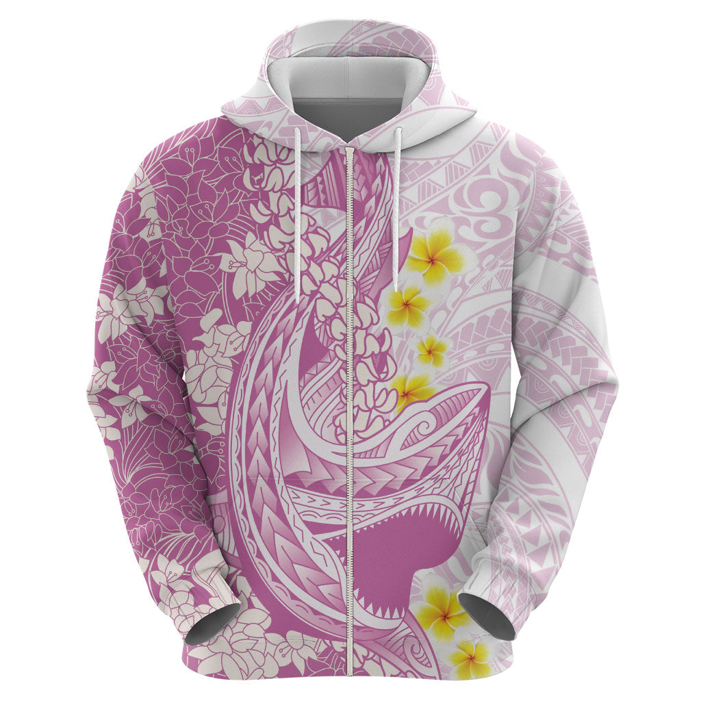Purple Hawaii Shark Tattoo Hoodie Puakenikeni Lei Plumeria Polynesian Pattern LT14 - Polynesian Pride