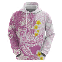 Purple Hawaii Shark Tattoo Hoodie Puakenikeni Lei Plumeria Polynesian Pattern LT14 - Polynesian Pride
