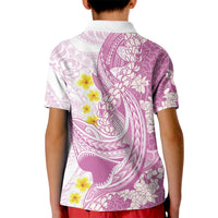 Purple Hawaii Shark Tattoo Kid Polo Shirt Puakenikeni Lei Plumeria Polynesian Pattern LT14 - Polynesian Pride