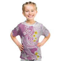 Purple Hawaii Shark Tattoo Kid T Shirt Puakenikeni Lei Plumeria Polynesian Pattern LT14 Purple - Polynesian Pride