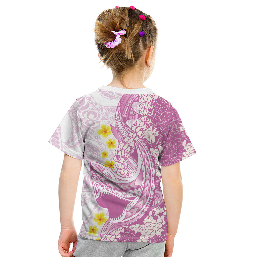 Purple Hawaii Shark Tattoo Kid T Shirt Puakenikeni Lei Plumeria Polynesian Pattern LT14 - Polynesian Pride