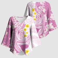 Purple Hawaii Shark Tattoo Kimono Sleeve Blouse Puakenikeni Lei Plumeria Polynesian Pattern LT14 - Polynesian Pride