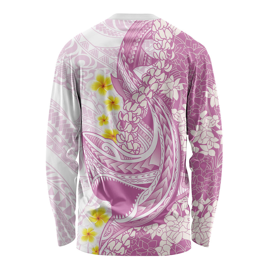Purple Hawaii Shark Tattoo Long Sleeve Shirt Puakenikeni Lei Plumeria Polynesian Pattern LT14 - Polynesian Pride