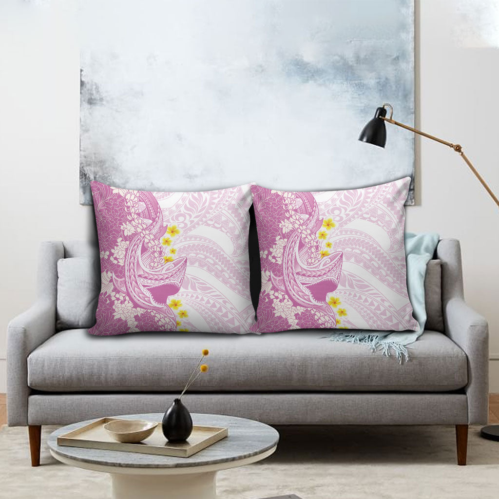Purple Hawaii Shark Tattoo Pillow Cover Puakenikeni Lei Plumeria Polynesian Pattern LT14 - Polynesian Pride