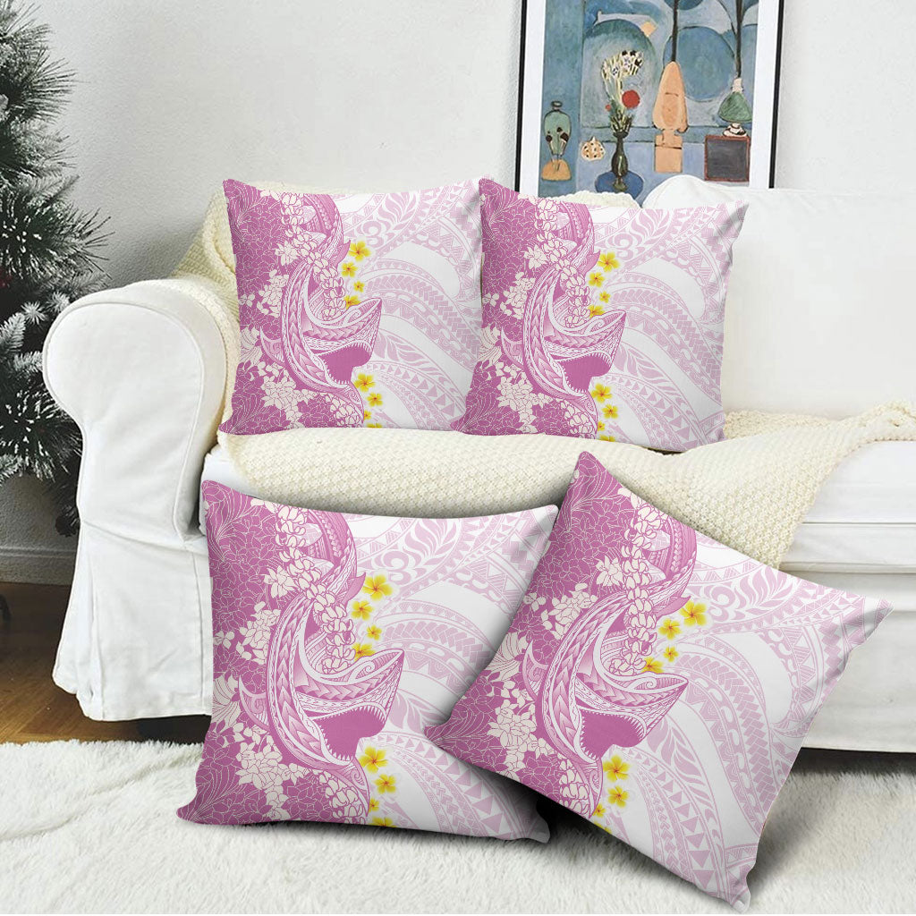 Purple Hawaii Shark Tattoo Pillow Cover Puakenikeni Lei Plumeria Polynesian Pattern LT14 - Polynesian Pride