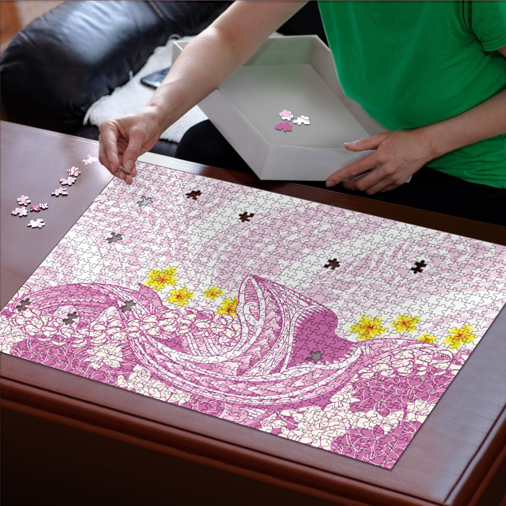 Purple Hawaii Shark Tattoo Puzzle Puakenikeni Lei Plumeria Polynesian Pattern